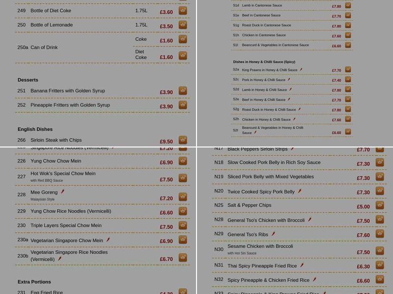 Hot Wok Renaissance Menu