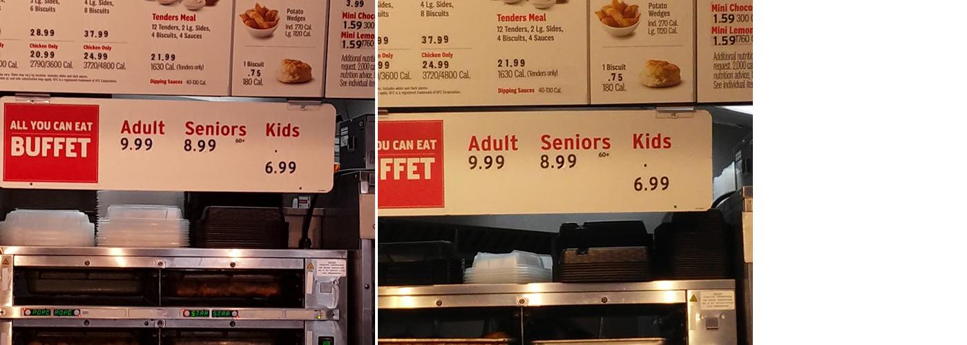 KFC Menu