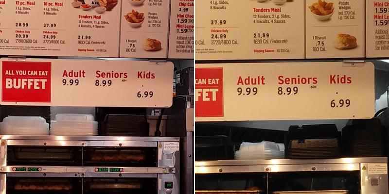 KFC Menu