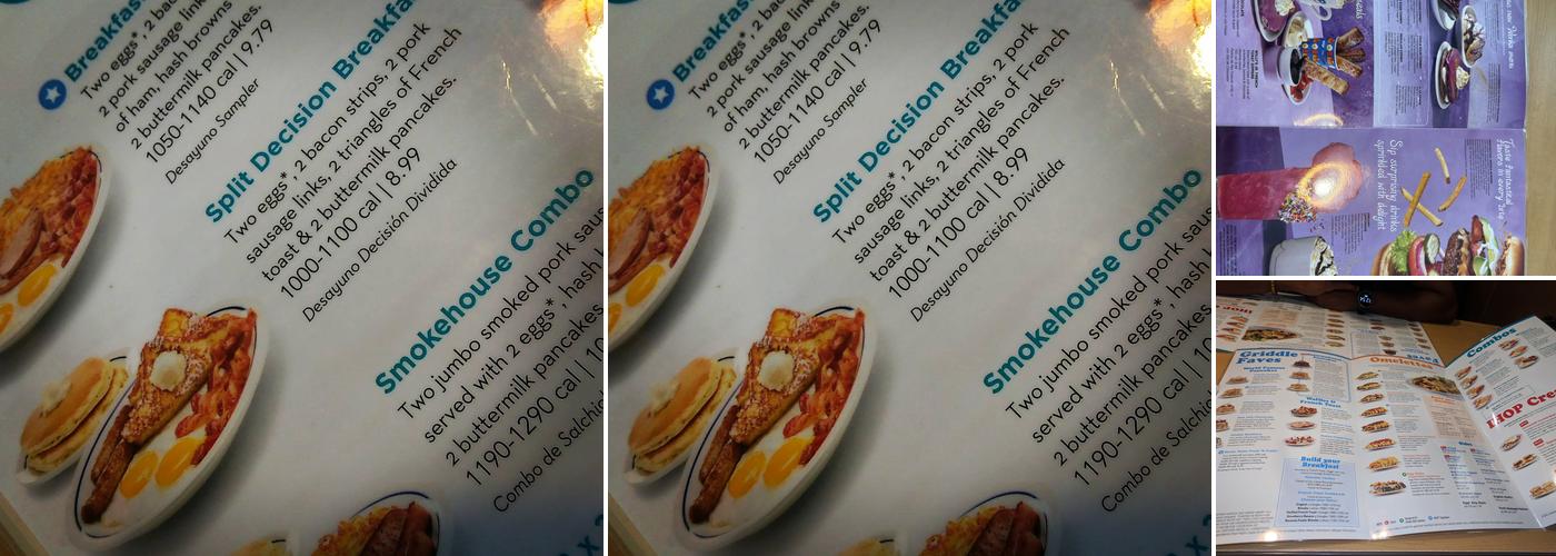 IHOP Menu