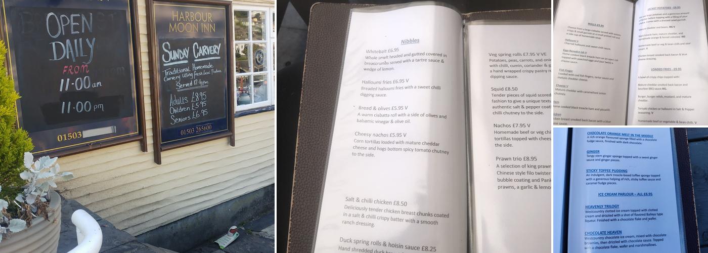 The Harbour Moon Menu