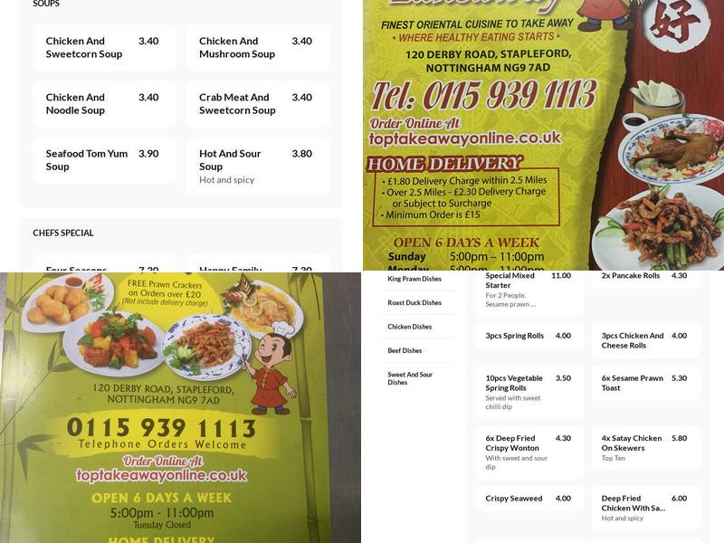 Top Chinese Takeaway Menu