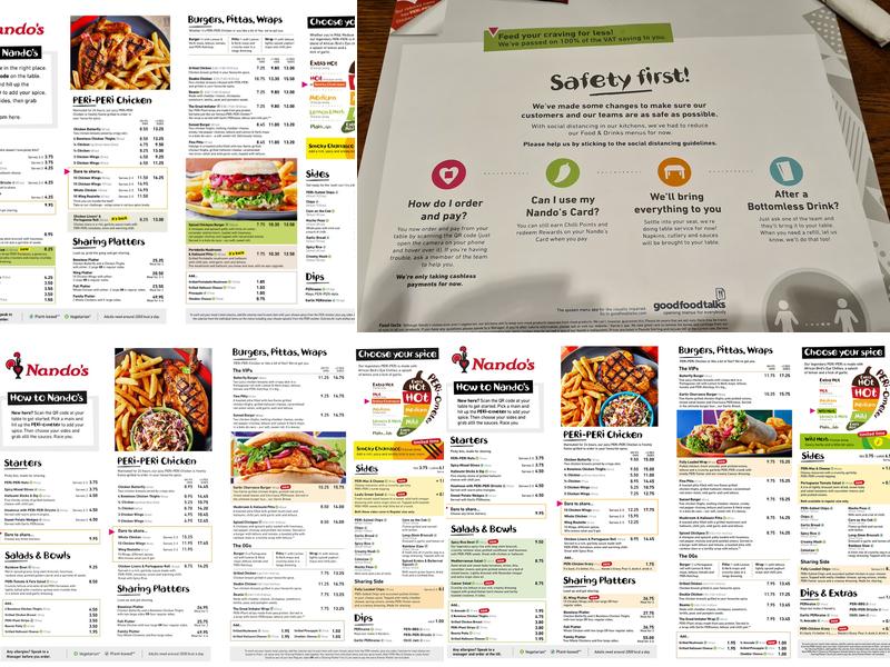 Nando's Sheffield - Valley Centertainment Menu