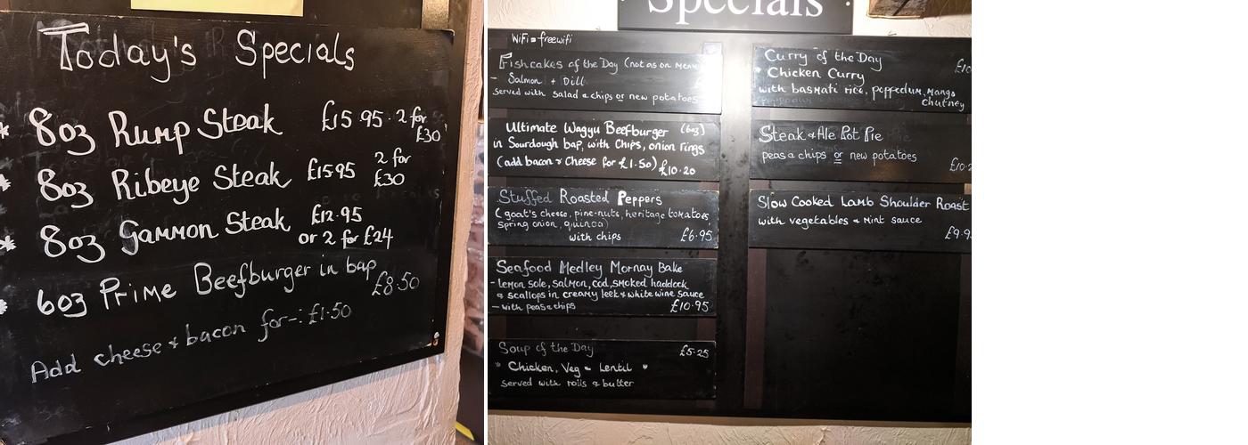 The New Inn Menu