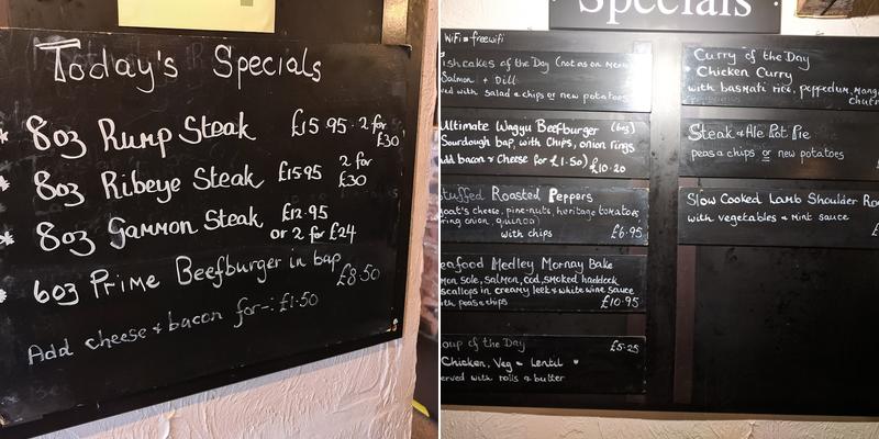 The New Inn Menu