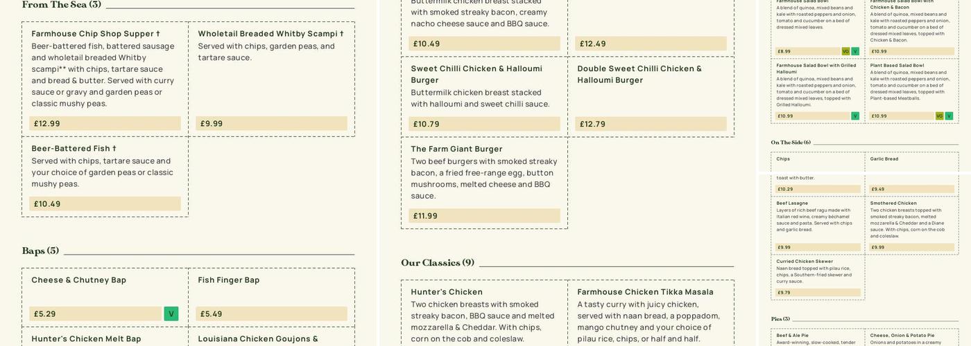 Riverside Farm - Dining & Carvery Menu