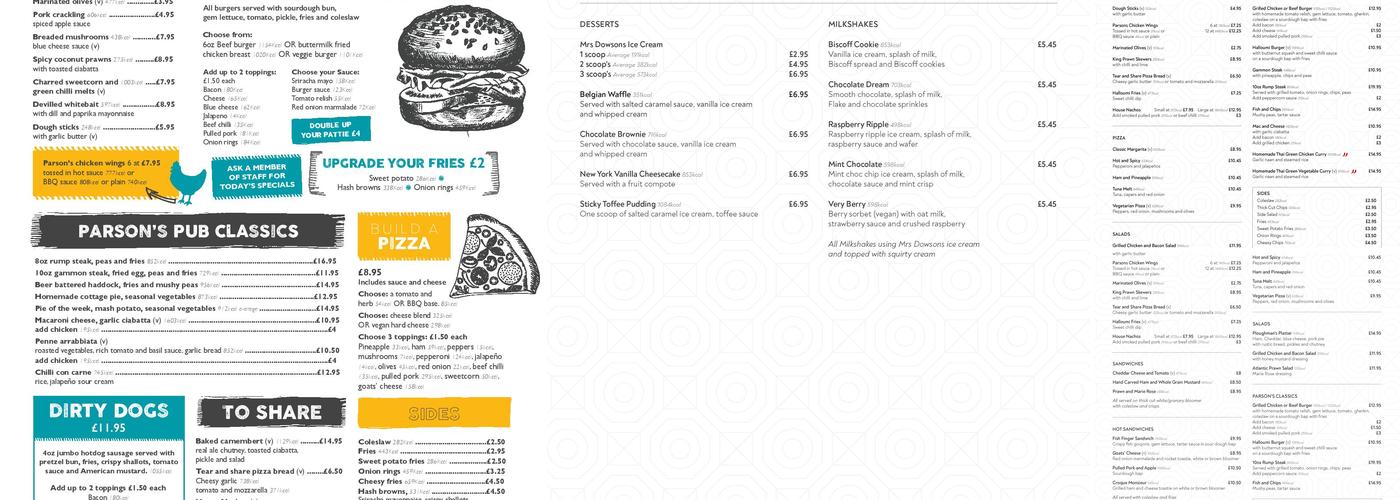 The Restaurant and Bar Menu