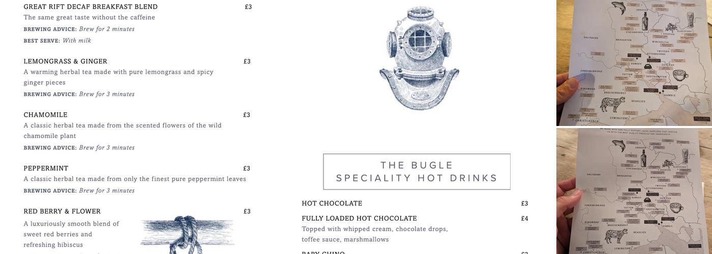 The Bugle Hamble Menu