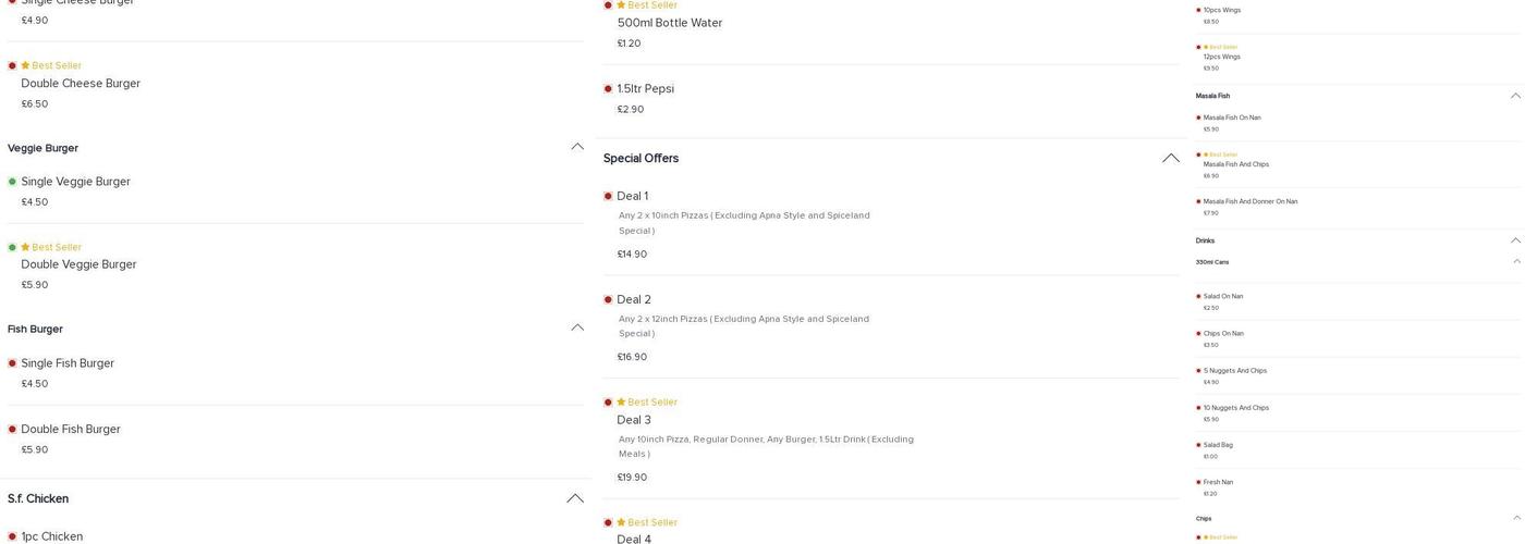 Spiceland Takeaway Menu