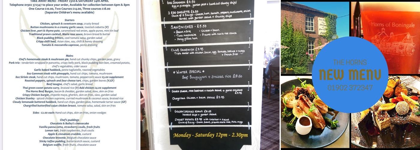 The Horns Of Boningale Menu