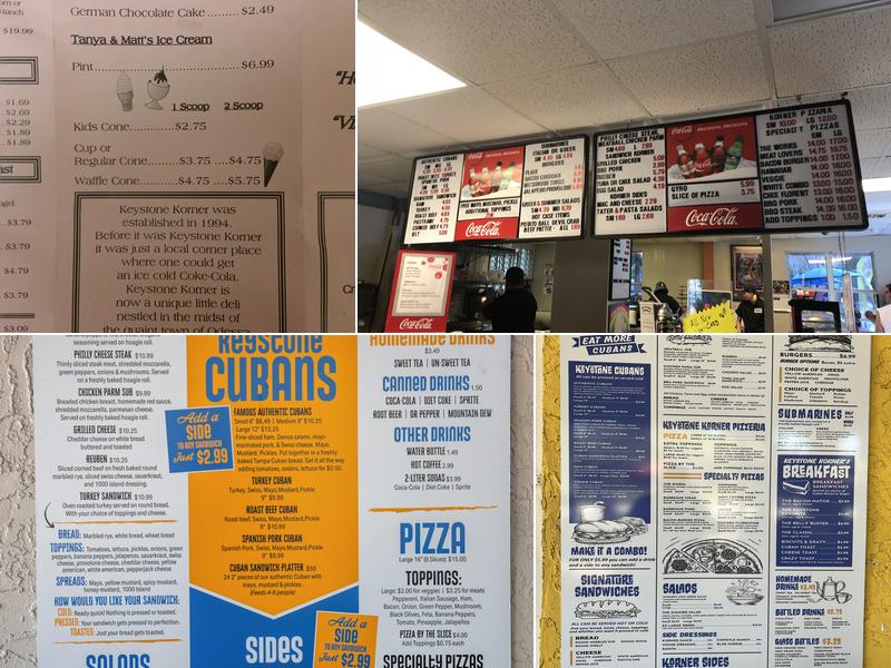 Keystone Korner Menu