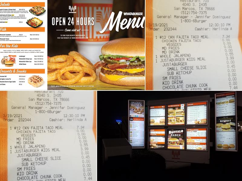 Whataburger Menu