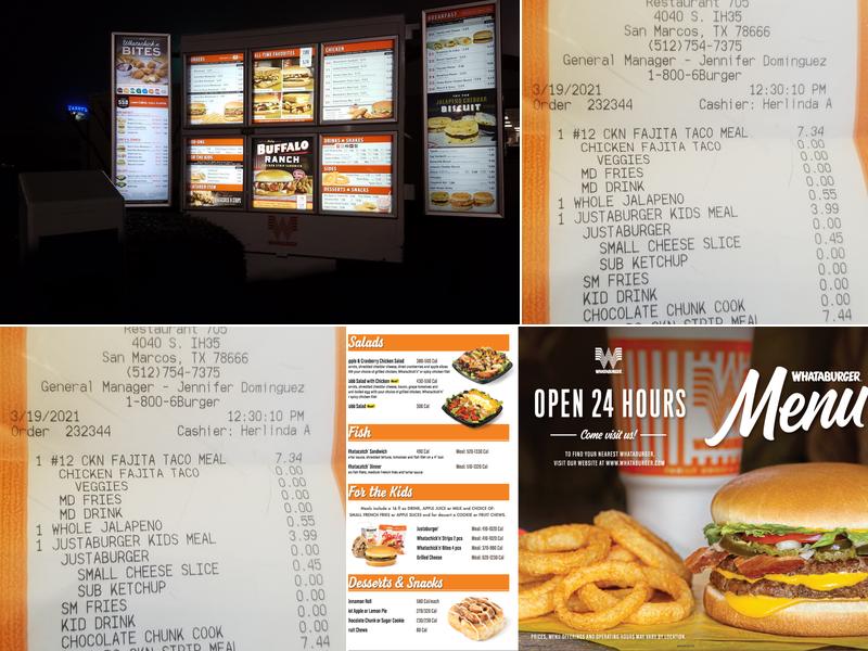 Whataburger Menu