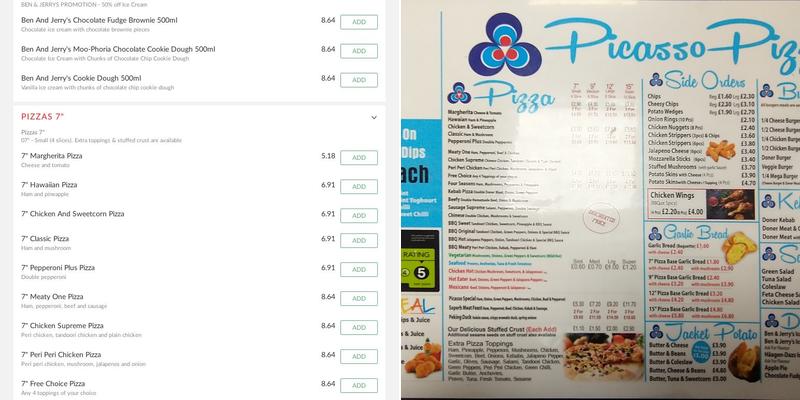 PICASSO PIZZA Menu