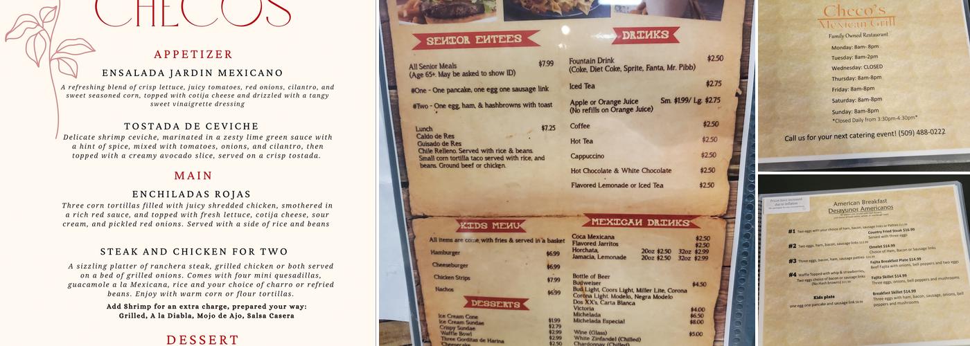 Checos Mexican Cuisine (Under new management) Menu