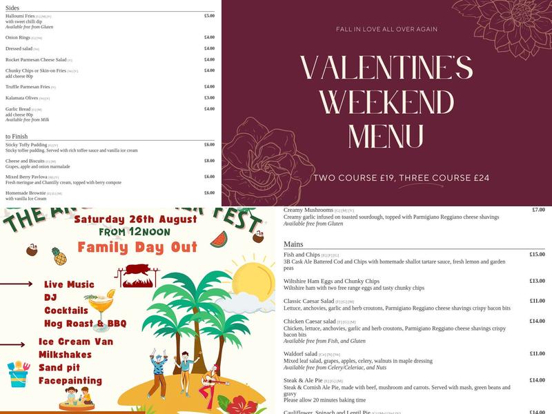 The Angel Hotel Menu