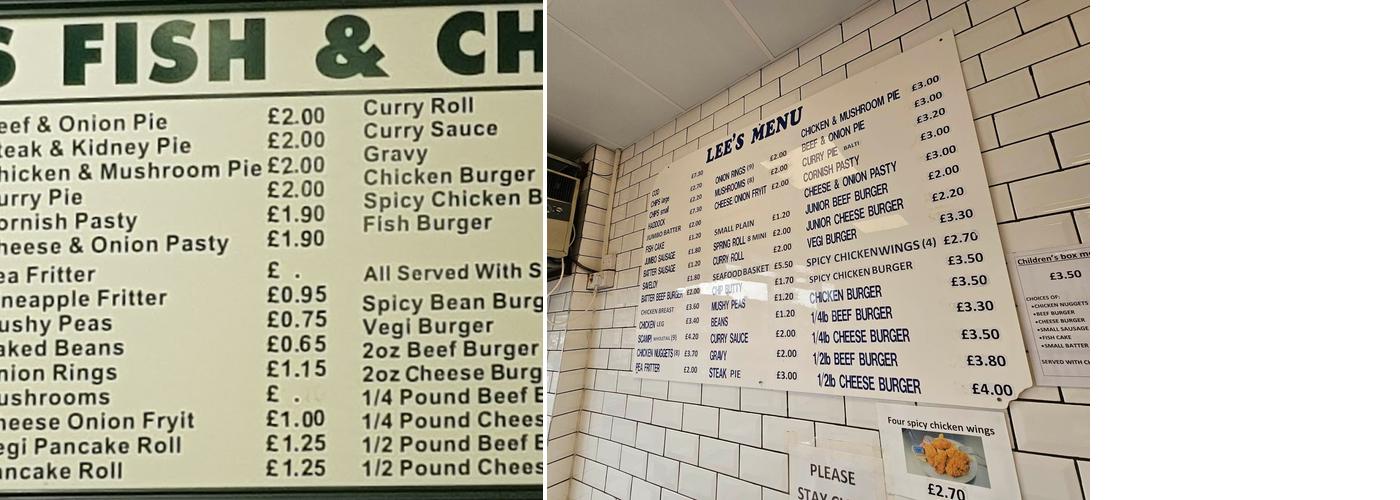 Lees Fish & Chips Menu