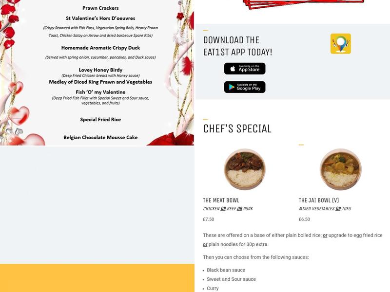 The Rice Bowl Chinese Restaurant Menu