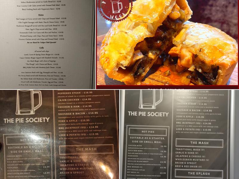 The Pie Society, Towcester Menu