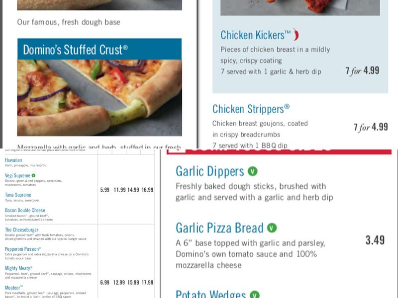 Domino's Pizza - Darlington Menu