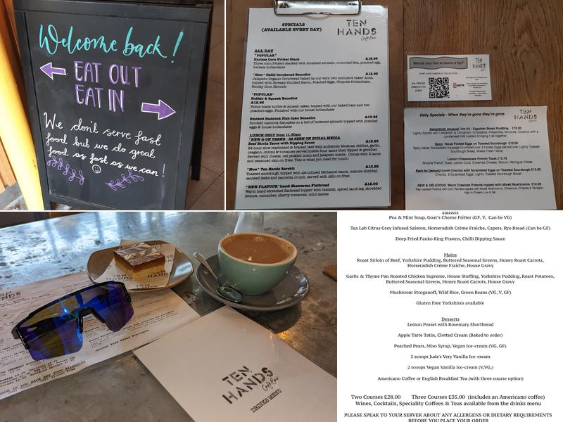 Ten Hands Cafe Bar Menu