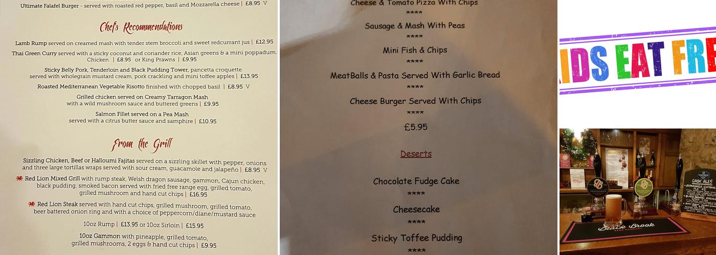 The Red Lion at Northop Menu
