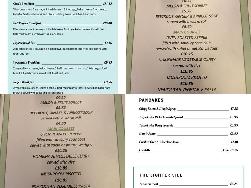 New Waggoners Menu
