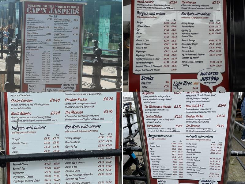Cap'n Jaspers Menu