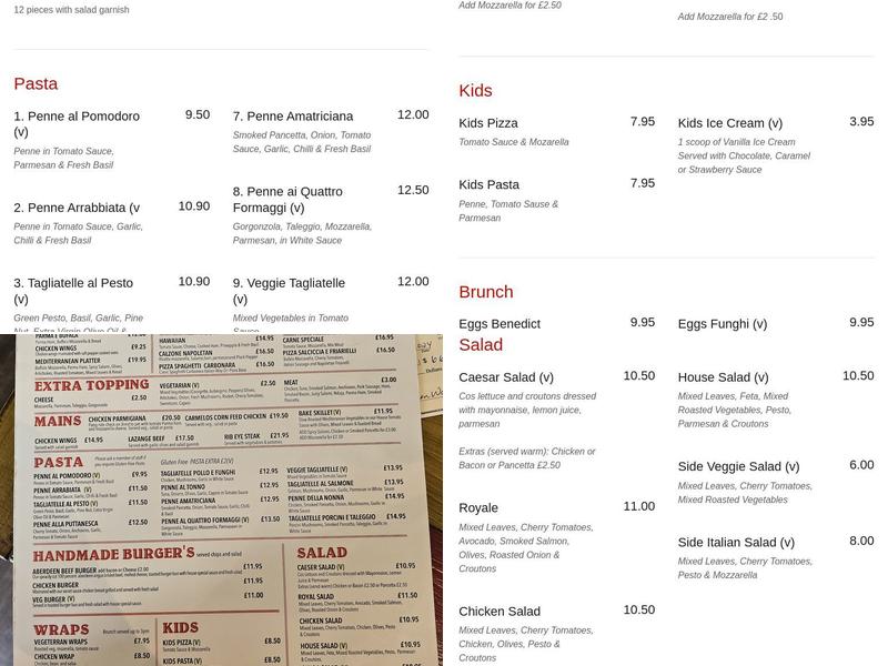 Carmelo's Menu