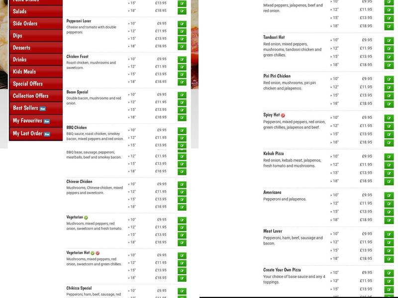 ChiKizza (St Albans) Menu