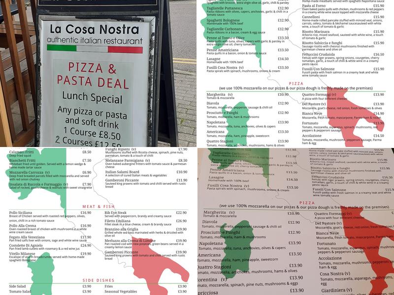 La Cosa Nostra Menu