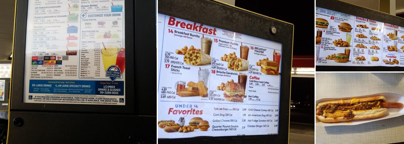 Sonic Drive-In Menu