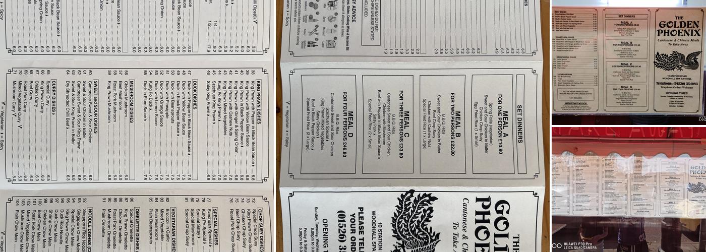 Golden Phoenix Chinese Takeaway Menu