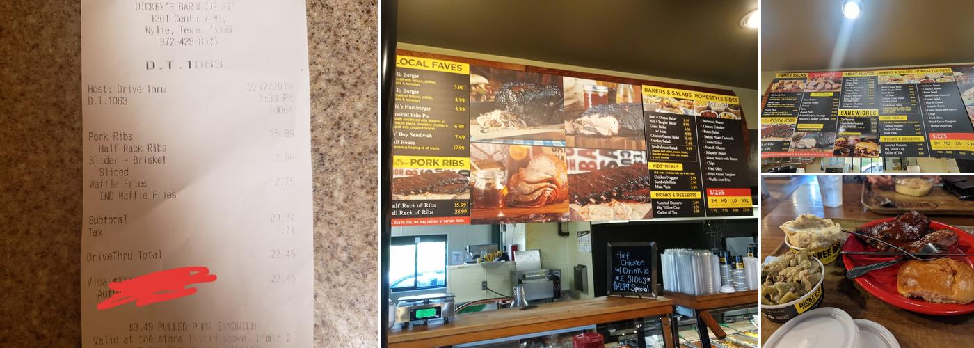 Dickey's Barbecue Pit Menu