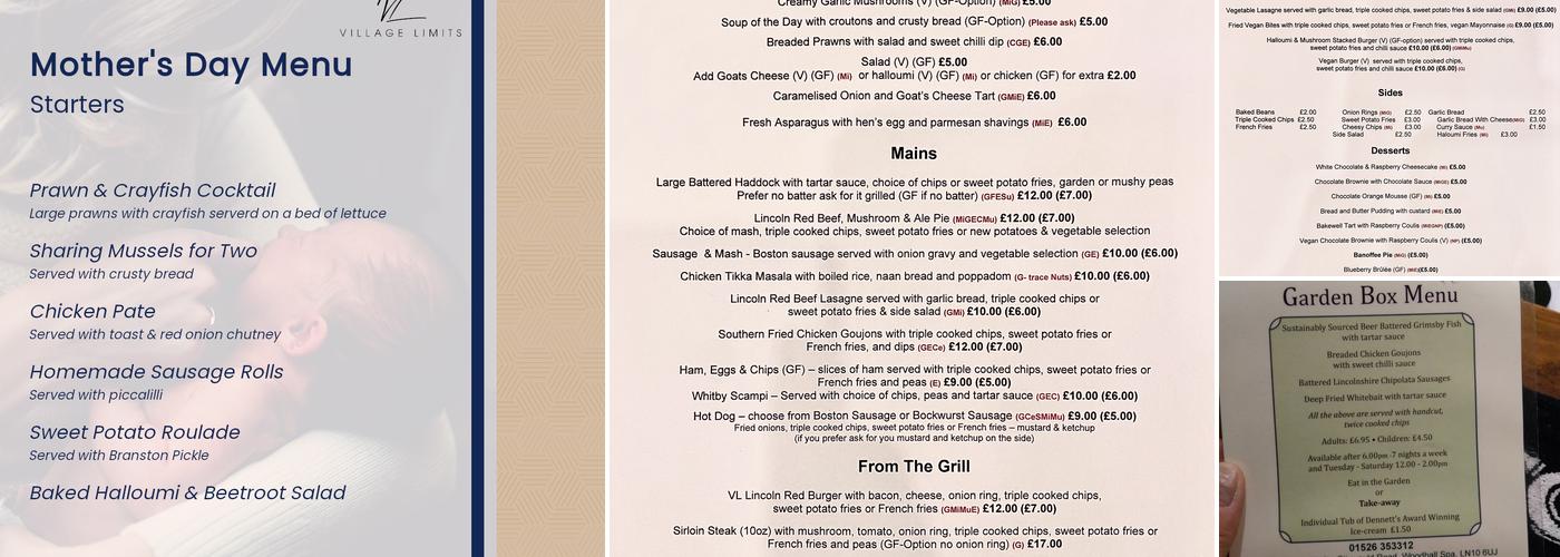 Village Limits Bed and Breakfast & Restaurant Menu