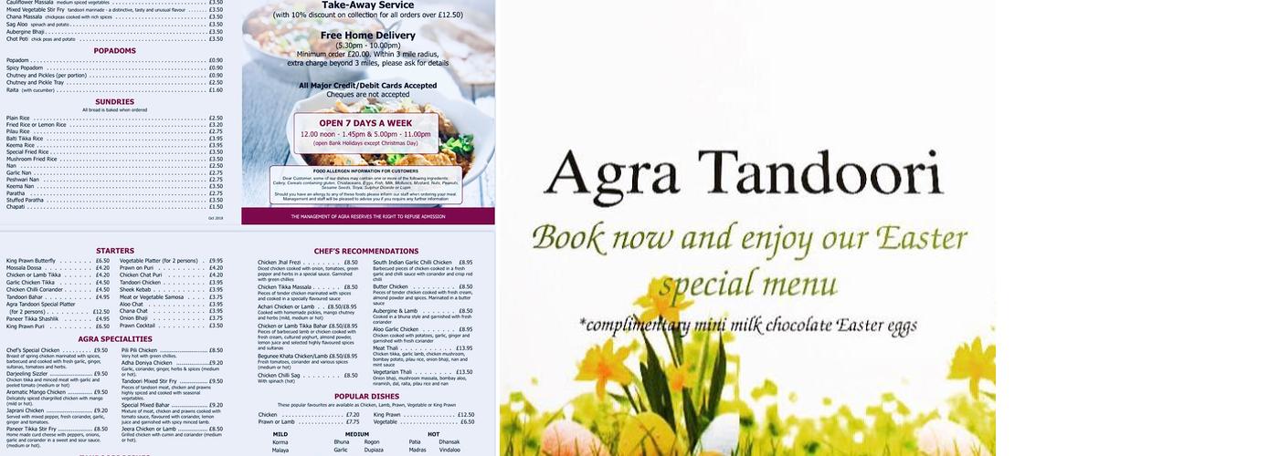 Agra Tandoori Menu