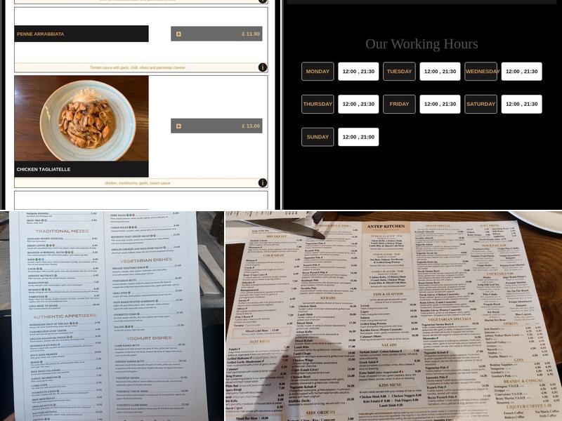 Antep Kitchen Milton Keynes Menu