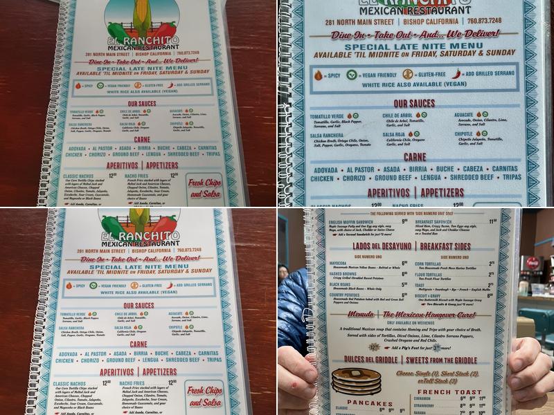 El Ranchito Menu