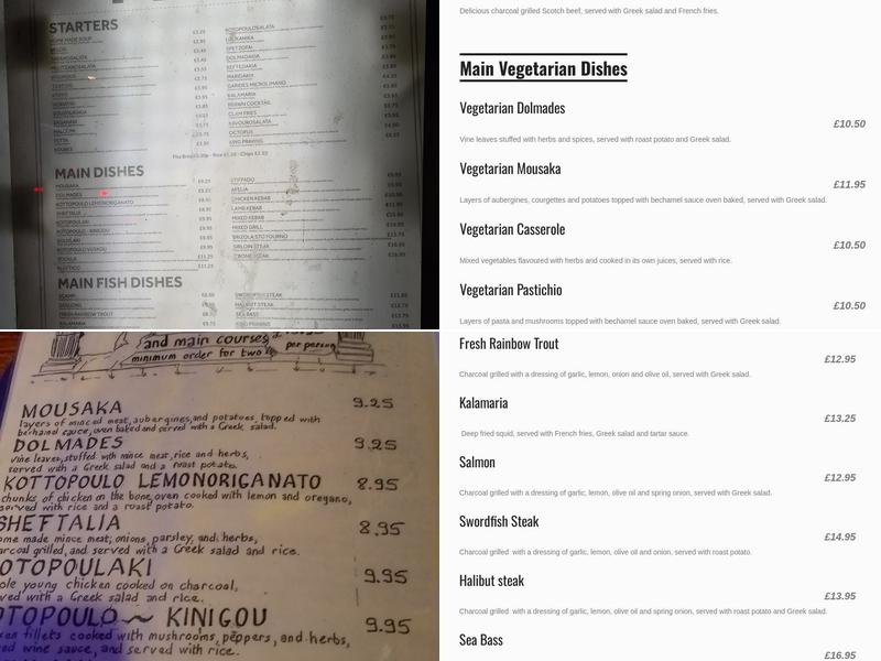 Old Bexley Greek Taverna Menu