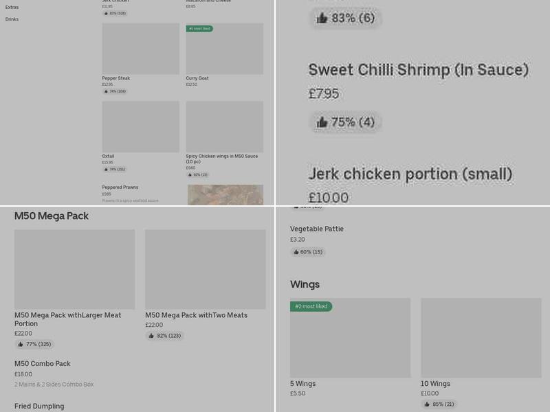 MOZ 50 FLAVOURS Menu