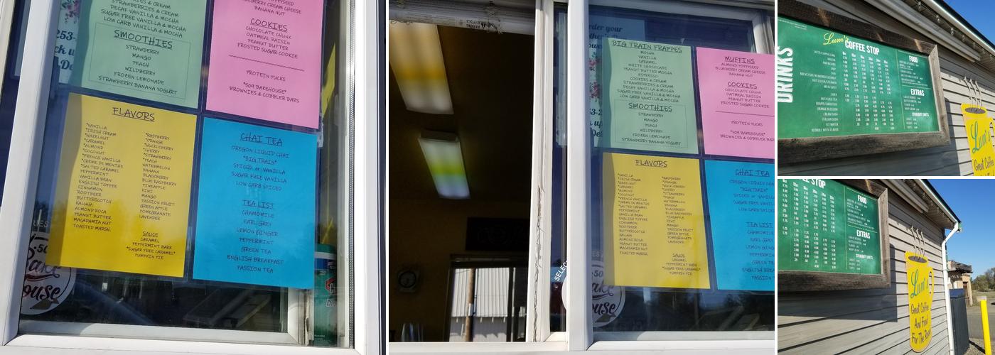 Lums Coffee Stop Menu