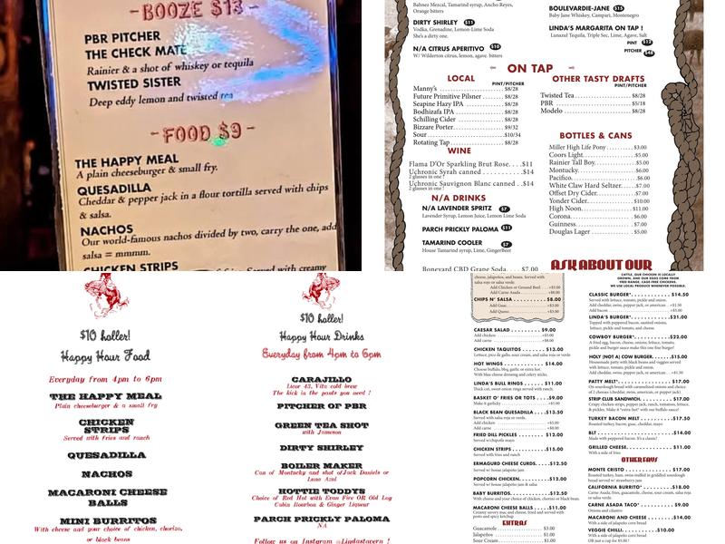 Linda's Tavern Menu