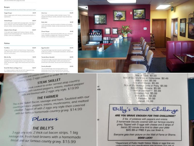 Billy's Cafe Menu