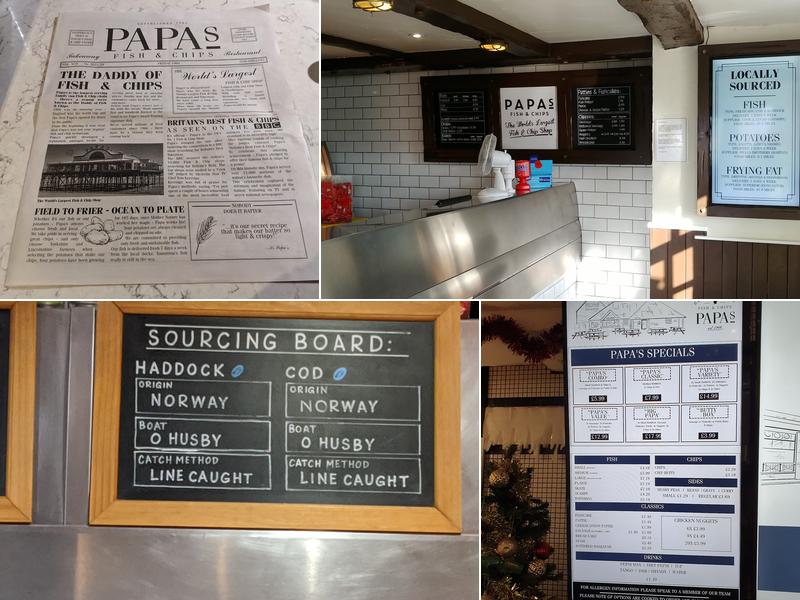 Papa's Fish & Chips Menu