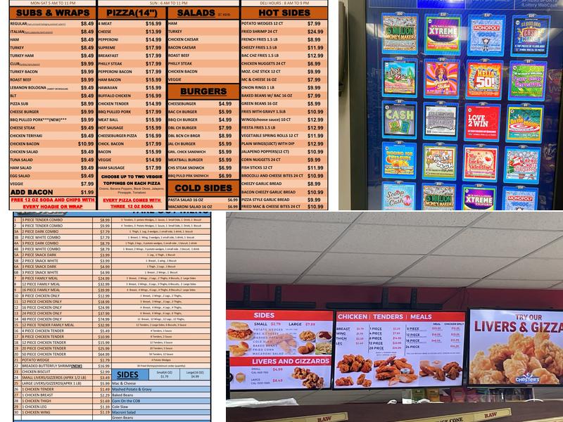 Short Stop New Columbia / Chester's Chicken Menu