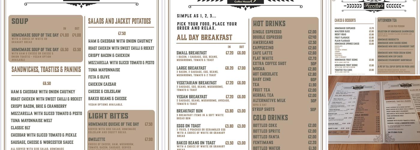 Ferriby's Coffee House Menu