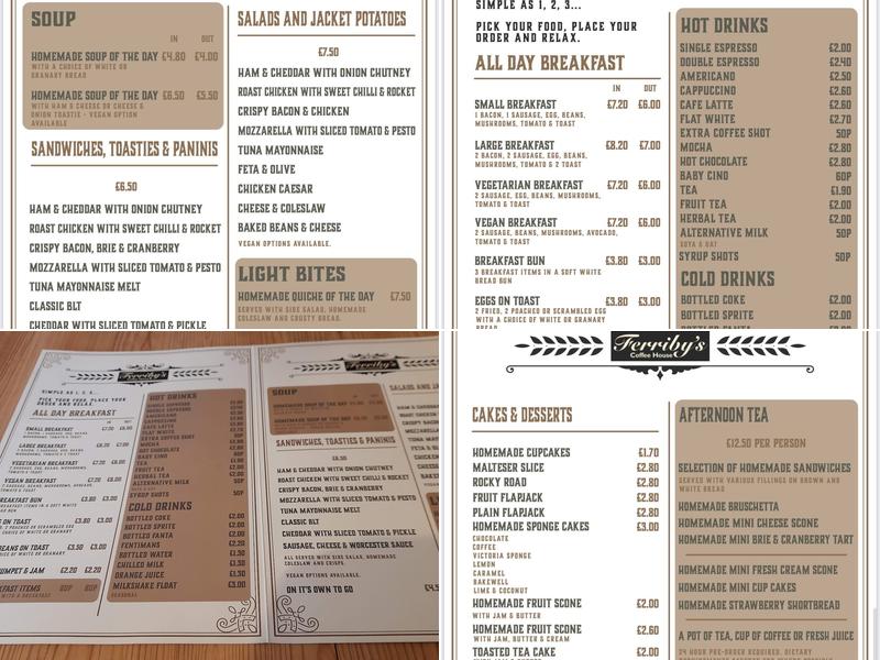 Ferriby's Coffee House Menu