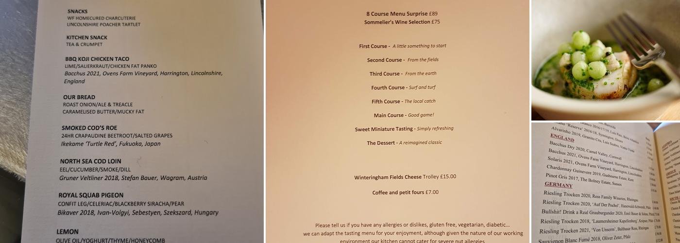 Winteringham Fields Menu