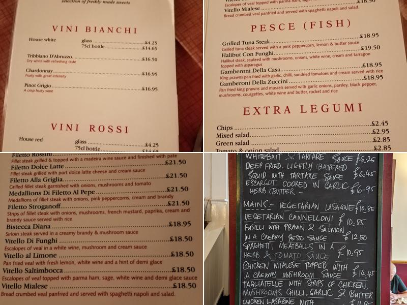 Rossini's Italian Restaurant Menu