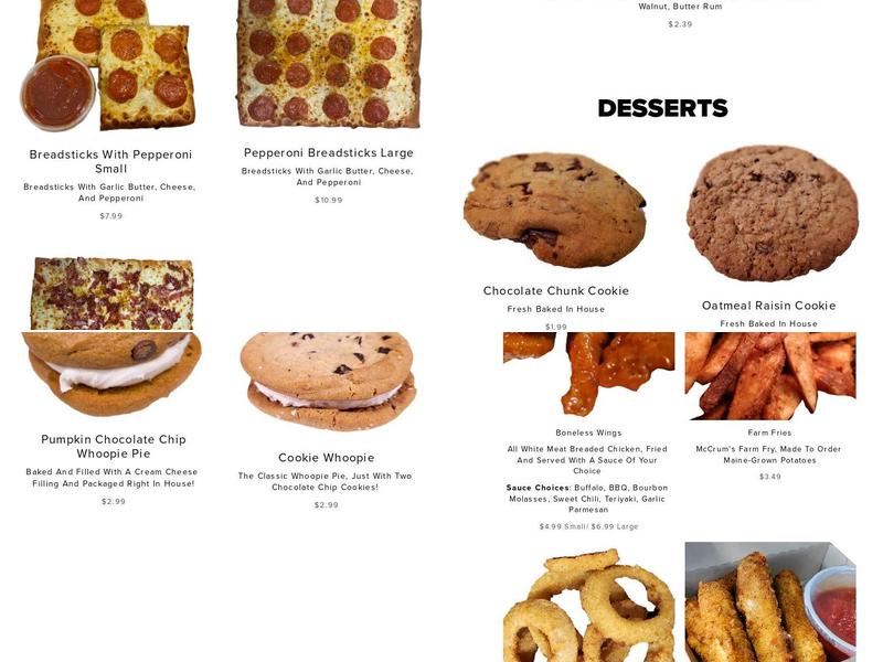 Freshies Machias Menu